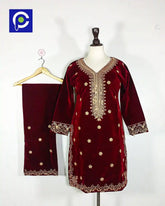 velvet dress 11.1 "Maroon"